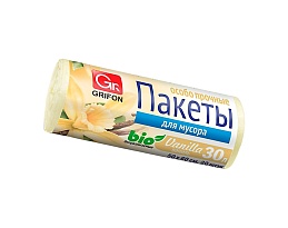 Мешки для мусора 30 л, ароматизированные, Ваниль, бежевые, в рулоне 20 шт., ПНД, 9 мкм, 560х530 мм, GRIFON Aroma, 101-020 V в Димитровграде