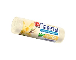 Мешки для мусора 60 л, ароматизированные, Ваниль, бежевые, в рулоне 20 шт., ПНД, 9 мкм, 650х550 мм, GRIFON Aroma, 101-023 V в Димитровграде