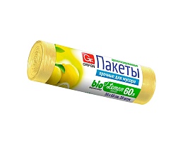 Мешки для мусора 60 л, ароматизированные, Лимон, желтые, в рулоне 20 шт., ПНД, 9 мкм, 650х550 мм, GRIFON Aroma, 101-023 Li в Димитровграде
