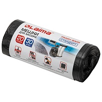 Мешки для мусора 20 л, черные, в рулоне 30 шт., ПНД, 8 мкм, 500х450 мм, LAIMA, 601376 в Димитровграде