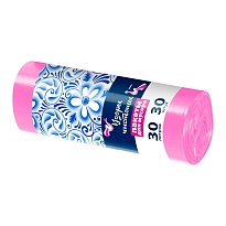 Мешки для мусора 30 л, розовые, в рулоне 30 шт., ПНД, 8 мкм, 560х480 мм, Узоры Чистоты, МУ3605 (ММЭ-30роз) в Димитровграде