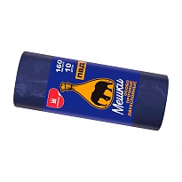 Мешки для мусора 160 л, синие, рулон 10 шт., ПВД, 35 мкм, 1100х900 мм, Уфа Пак, МВ1755 (МВ 160-10ср) в Димитровграде