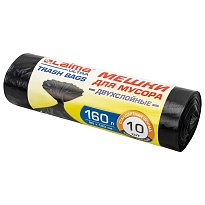 Мешки для мусора 160 л, черные, в рулоне 10 шт., ПВД, 30 мкм, 1200х900 мм, LAIMA ULTRA, 607694 в Димитровграде