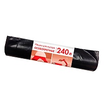 Мешки для мусора 240 л, черные, в рулоне 10 шт., ПВД 100 мкм, 1350х900 мм, Концепция Быта, 603887 в Димитровграде