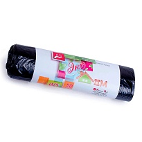 Мешки для мусора 60 л, черные, в рулоне 20 шт., ПНД, 7 мкм, 700х600 мм, Концепция Быта ЭкоДом, 601349 в Димитровграде