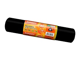 Мешки для мусора 180 л, ароматизированные, черные, в рулоне 10 шт., ПВД, 80 мкм, 1100х930 мм, EXPORT, exp18010142 в Димитровграде