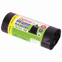 Мешки для мусора 30 л, черные, в рулоне 30 шт., ПНД, 7 мкм, 550х480 мм, Любаша, 608089 в Димитровграде