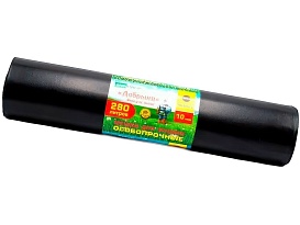 Мешки для мусора 280 л, ароматизированные, черные, в рулоне 10 шт., ПВД 110 мкм, 1400х930 мм, Добрыня, Dob28010black в Димитровграде