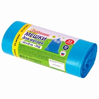 Мешки для мусора 35 л, синие, в рулоне 30 шт., ПНД, 10 мкм, 600х500 мм, Любаша, 608091 в Димитровграде