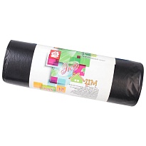 Мешки для мусора 220 л, черные, в рулоне 10 шт., ПВД, 29 мкм, 1100х830 мм, Концепция Быта ЭкоДом, 604924 в Димитровграде