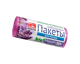 Мешки для мусора 30 л, ароматизированные, Лаванда, сиреневые, в рулоне 20 шт., ПНД, 9 мкм, 560х530 мм, GRIFON Aroma, 101-020 La в Димитровграде