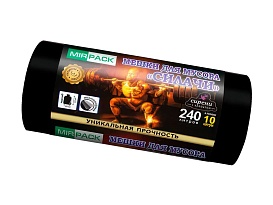 Мешки для мусора 240 л, ароматизированные, черные, в рулоне 10 шт., ПВД 40 мкм, 1500х1100 мм, СИЛАЧИ, sil24011110 в Димитровграде