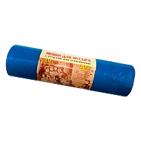 Мешки для мусора 100 л, с завязками, синие, в рулоне 10 шт., ПВД, 40 мкм, 840х670 мм, Концепция Быта Vitalux, 604933 в Димитровграде