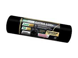 Мешки для мусора 240 л, черные, в рулоне 10 шт., ПВД 60 мкм, 1300х930 мм, EXTRA LUX+, 24010115 в Димитровграде